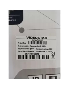 Videostar by top italia srl qvnvr8h4k videostar qvnvr8h4k nvr 8ch,h 265,4k,onvif,1hdd,80mbs 2