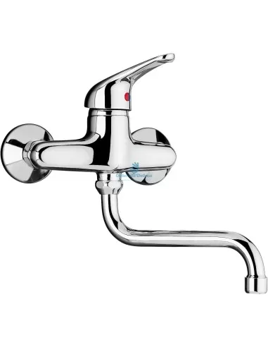 Paini chrome wall-mounted sink mixer (creta100)