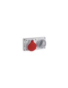 Palazzoli horizontal interlocked socket 3p t 32a 380v 6h ip44 with fuse holder base 494236 industrial plugs/sockets
