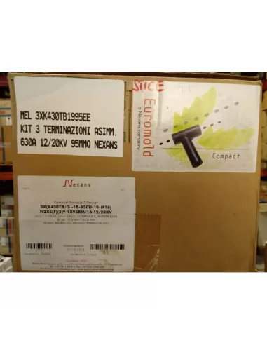 Nexans 3xk430tb1995ee kit 3 terminazioni asimmetriche interfaccia c 630a 12//20kv 95mmq