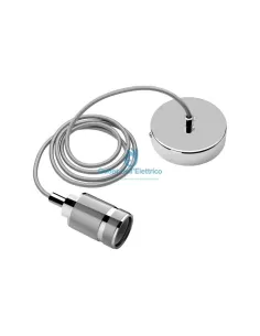 Wiva 31501145 Metal pendant textured e27 argento lucido