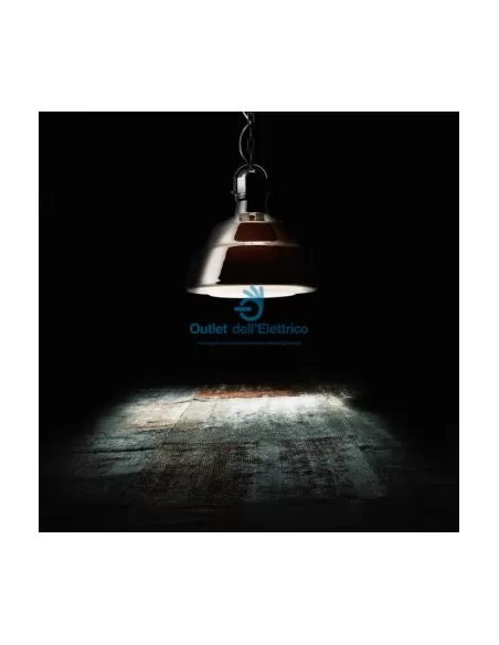 Foscarini LI0171 78 E Glas lampada disel grande a sospensione cromo e27