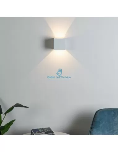 Cubo applique 12W biemissione 3000K bianco IP65