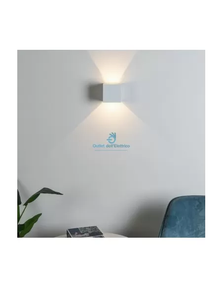 Cubo applique 12W biemissione 3000K bianco IP65