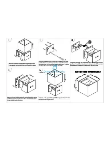 Cubo applique 12W biemissione 3000K bianco IP65