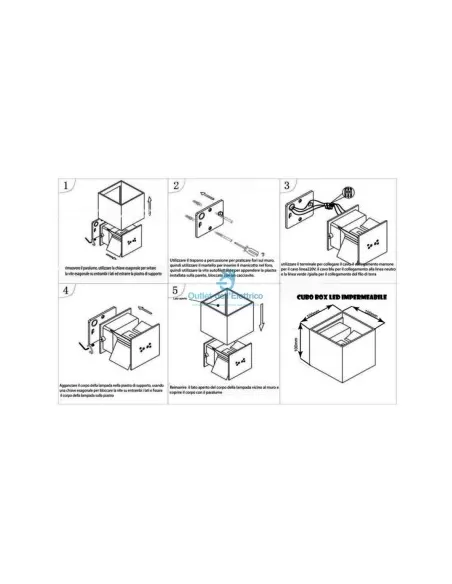 Cubo applique 12W biemissione 3000K bianco IP65