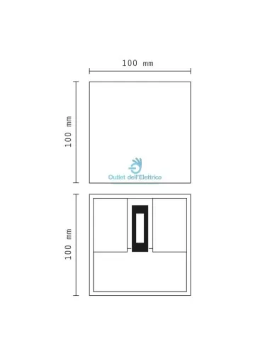 Cubo applique 12W biemissione 3000K bianco IP65