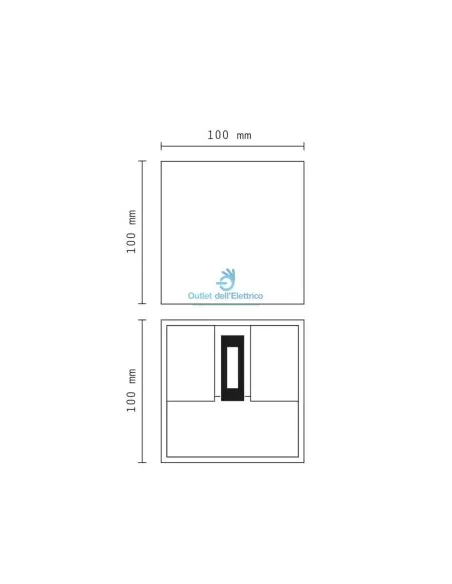 Cubo applique 12W biemissione 3000K bianco IP65