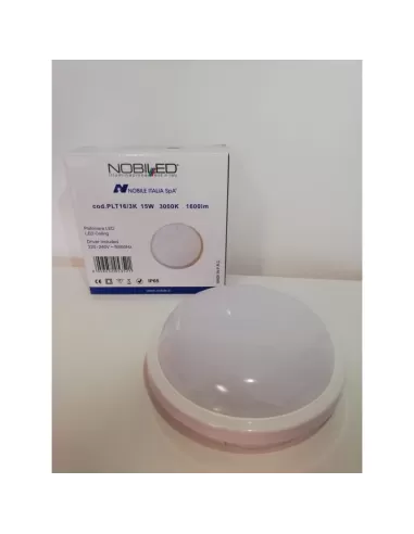 Nobile LED round ceiling light diam 16cm wall/ceiling LED 15w 3000k 220v diff opal polycarbonate ip65