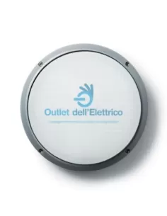 Simes s 6865 01 megavedo tonda anello bianco vetro sabb opale e27 150w ip55