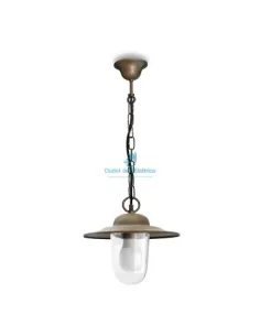 Moretti luce 1362.t.ar  lampada a sospensione ottone anticato ramato vetro trasparente e27 ip44 75w