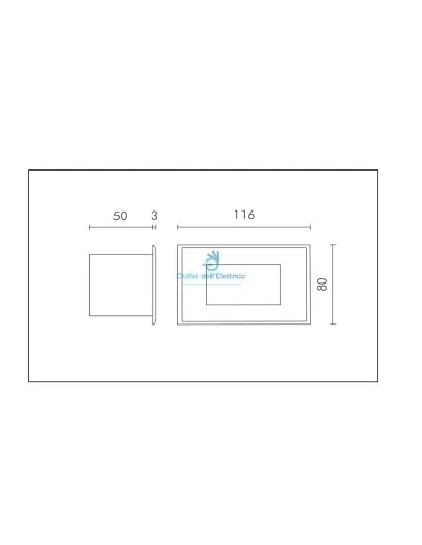 Simes s 4590 19 microplug-rectangular white led 230v flat diffuser