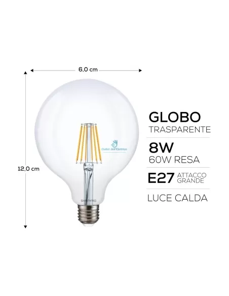 Shanyao 4794  globo filoled g125 e27 8w (60w)