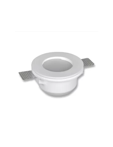 Round plaster recessed spotlight with GU10 glass and adjustable brackets for plasterboard, diam.120mm Prof.60mm
