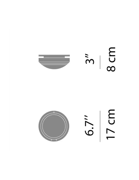 Luceplan D20/17/P05 metropolis/17 anthracite polycarbonate ceiling light
