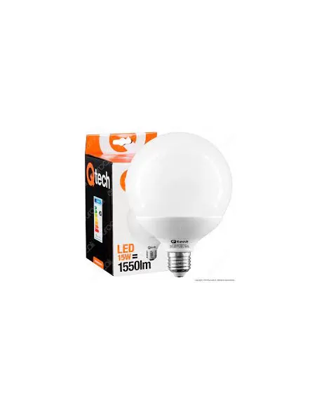 Wiva 90020048 Qtech led basic globe D120 E27 15W 6K white 240V