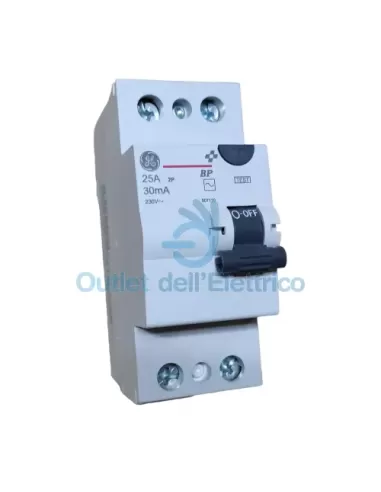 Ge power bp225/30 pure differential switch 2p 25a type ac 0.03a 2m