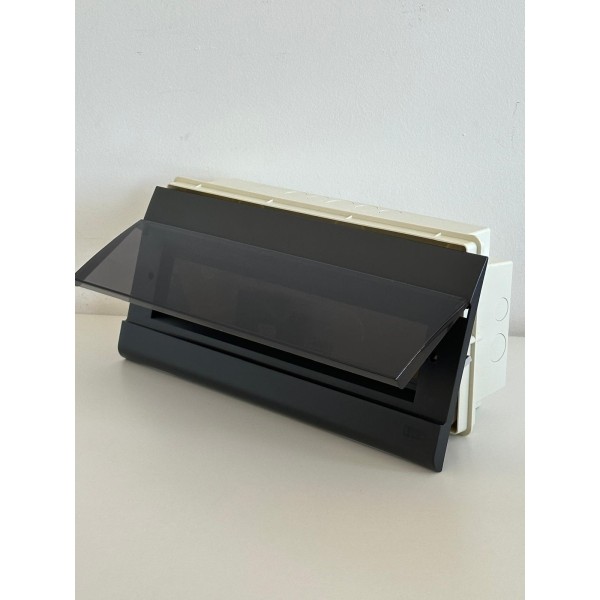 Abb 12043 18-module IP40 flush-mounted switchboard with horizontal door, grey, r7024