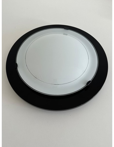 Deckenleuchte mit rundem Opalglas 2xE27, max. 60 W, 230 V, Schwarz