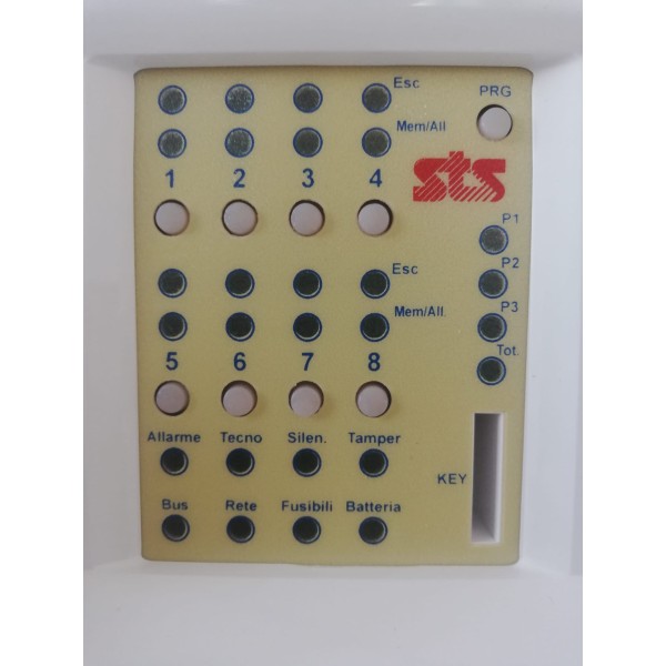 Sts easy mix burglar alarm control unit with 8 wired zones, expandable to 64 radio zones