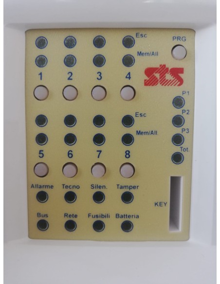 Sts easy mix burglar alarm control unit with 8 wired zones, expandable to 64 radio zones