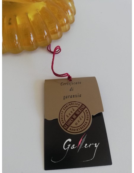 Leucos 648.co.am lampada comodino in cristallo curvato avorio struttura oro 1x60w e14 (vetro di murano)