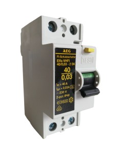 Aeg 241200 interruttore differenziale 2p 40a 0,03 6ka 2 moduli din