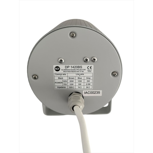Rcf Dp1420bs proiettore di suono in alluminio  grigio RAL7035 70v-100v 20/10/5w EN54