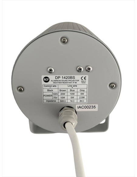 Rcf Dp1420bs sound projector in grey aluminium RAL7035 70v-100v 20/10/5w EN54