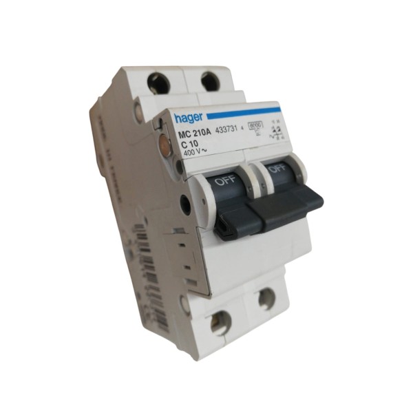 Hager mc210a circuit breaker 10a 6ka c 2mod 2p
