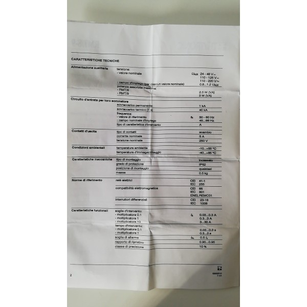 Thytronic 033121 relé differenziale rmt/9 24-48vcc