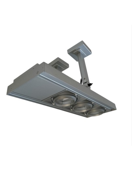 Iguzzini 3.5143.015.0 Cestello grande soffitto/parete 4 vani 3x100w 12v hal. con trasformatore grigio