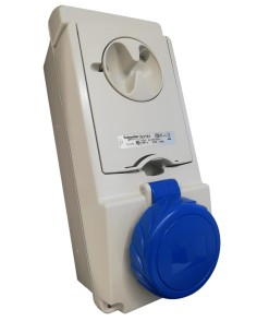 Schneider 83181 interlocked wall socket with fuse base IP65 2p+t 16a 220v