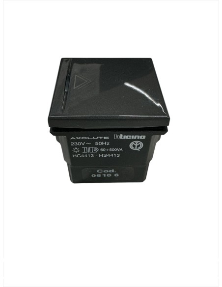 Bticino Axolute Dark Push Button Variateur HS4413 Régulateur pour charges résistives 60-500 W et transformateurs ferromagnétique