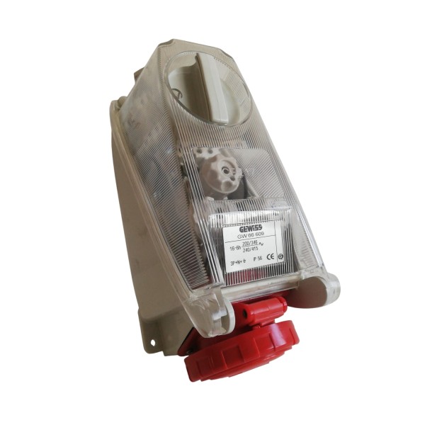 Gewiss gw66609 interlocked wall socket with fuse base 3p+n+t 16a 380v 6h ip56