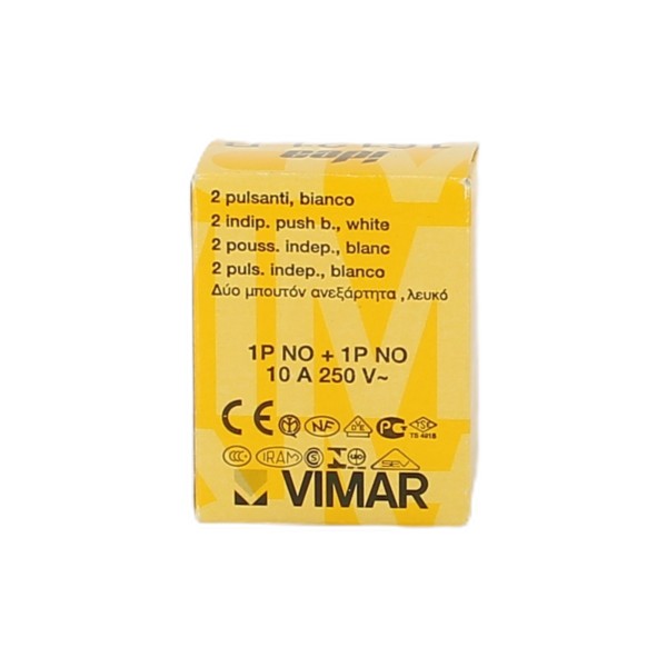 Vimar 16121.B Pulsante Doppio In Chiusura Bianco  Serie Idea