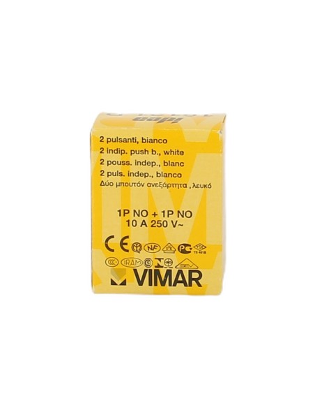 Vimar 16121.B Pulsante Doppio In Chiusura Bianco  Serie Idea