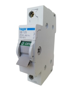 Hager sb125 interruttore sezionatore con indicatore meccanico 1p 25a 2