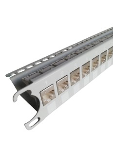 Item 50143 data panel 24 shielded sockets f/utp rj45 cat. 5e grey