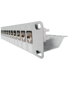 Item 50143 data panel 24 shielded sockets f/utp rj45 cat. 5e grey 2