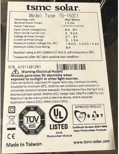 Tsmc Solar TS-150C1 pannello fotovoltaico 150wp