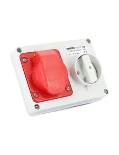 Gewiss gw66108 horizontal interlocked socket, flush-mounted, 3p+t, 16a, 400v, 6h, without fuse base