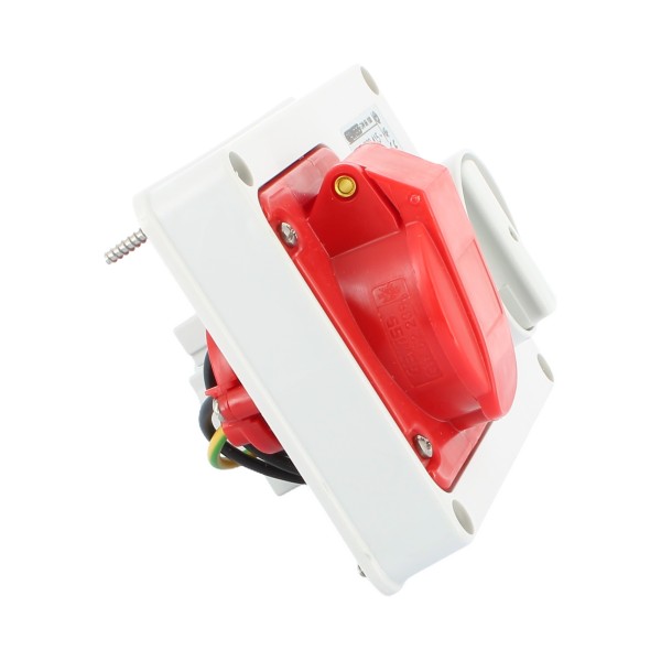 Gewiss gw66108 horizontal interlocked socket, flush-mounted, 3p+t, 16a, 400v, 6h, without fuse base