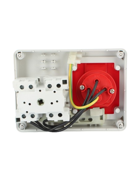 Gewiss gw66108 horizontal interlocked socket, flush-mounted, 3p+t, 16a, 400v, 6h, without fuse base