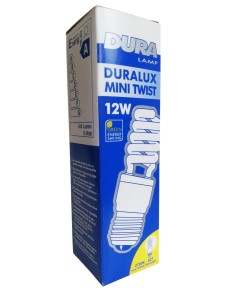 Duralamp 07727 Mini twist eco e27 12w 220-240v 2700k 2
