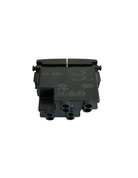 Vimar 20066 Double Bouton Indépendant Na+Na 10A 1 Module Gris Eikon