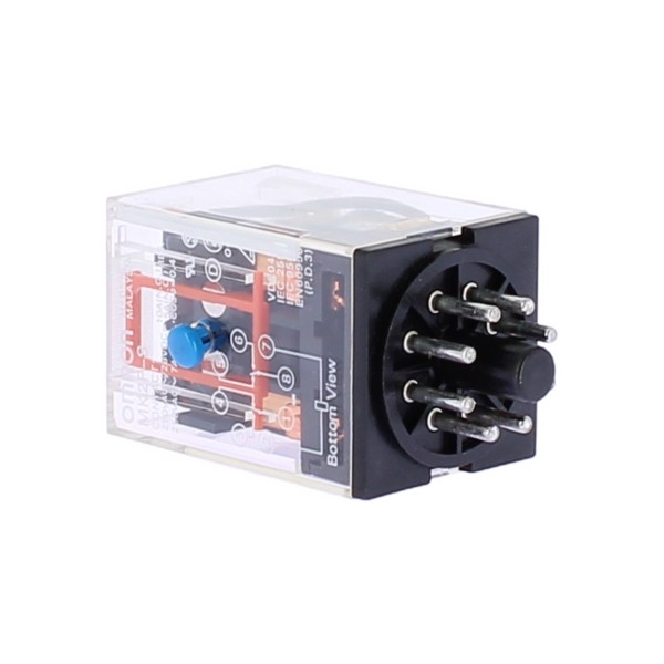 Omron mk2ps48dc relay 2 spdt, 10a 48vdc, octal with test button