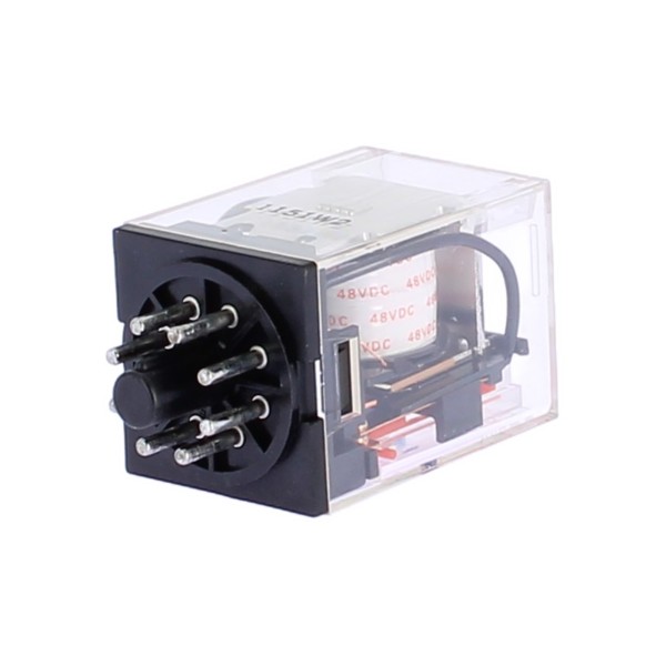 Omron mk2ps48dc relay 2 spdt, 10a 48vdc, octal with test button