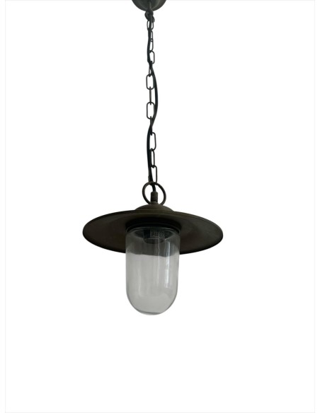Moretti luce 1362.t.ar  lampada a sospensione ottone anticato ramato vetro trasparente e27 ip44 75w