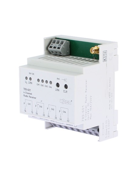 WAGO 789-601 ricevitore radio a 4 canali con 4 contatti normalmente aperti 16a 24vdc